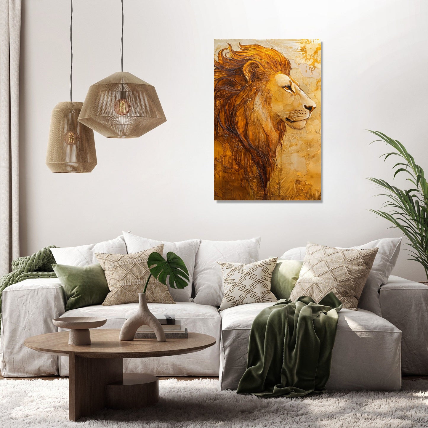 Contemplative Lion Canvas