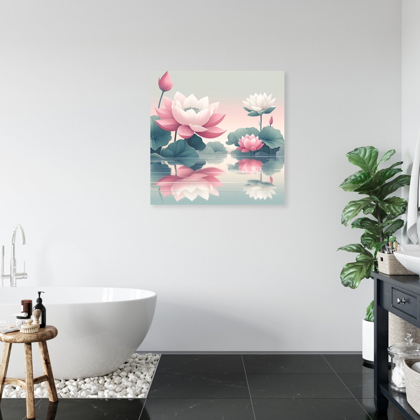 Lotus Pond Harmony Canvas
