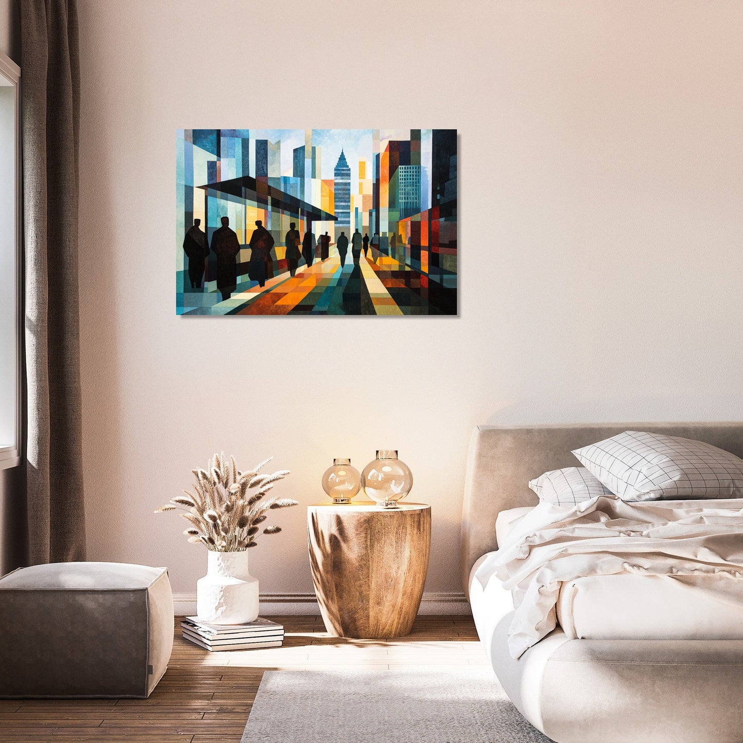 Geometric Bus Stop Canvas