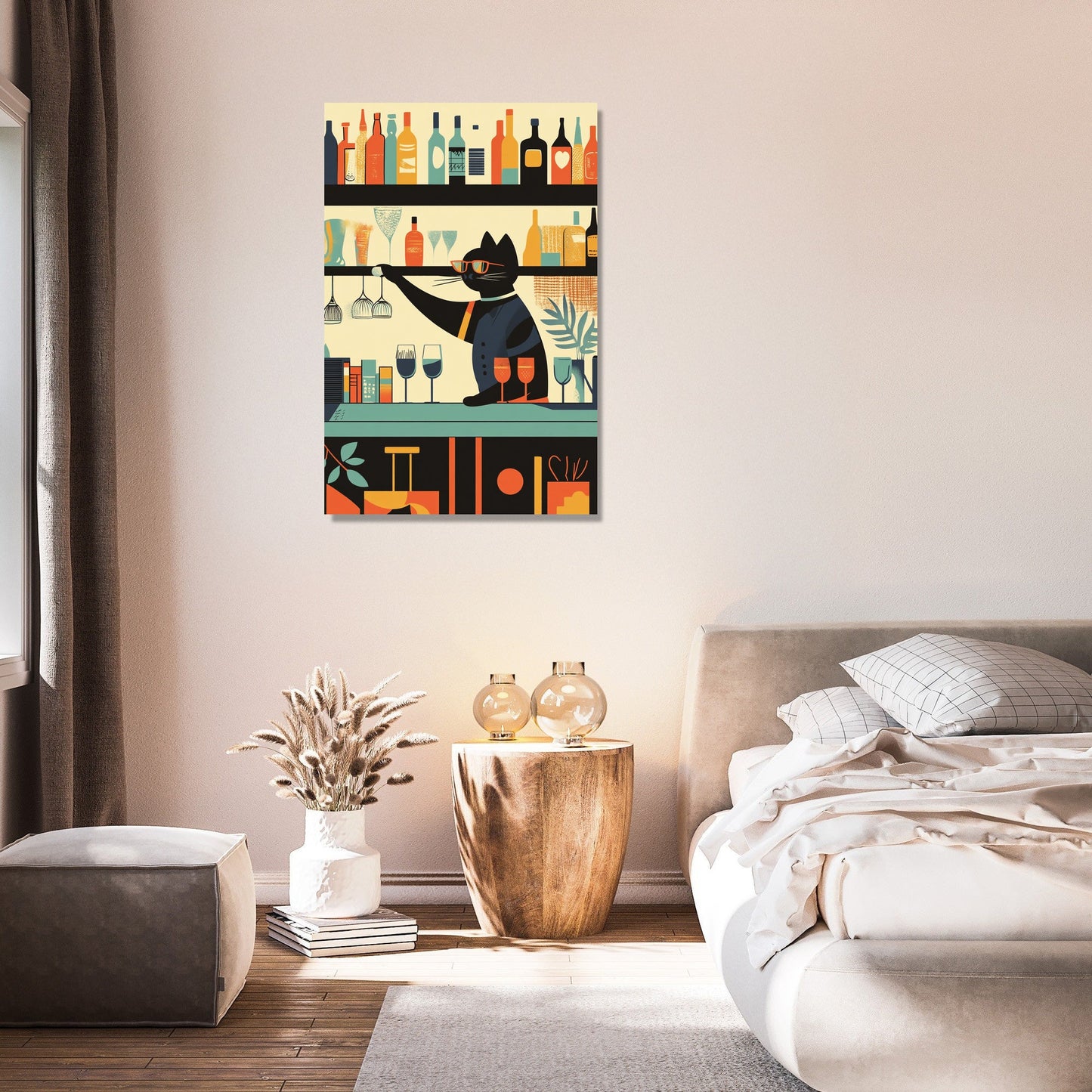 Cat Bartender's Whiskered Canvas