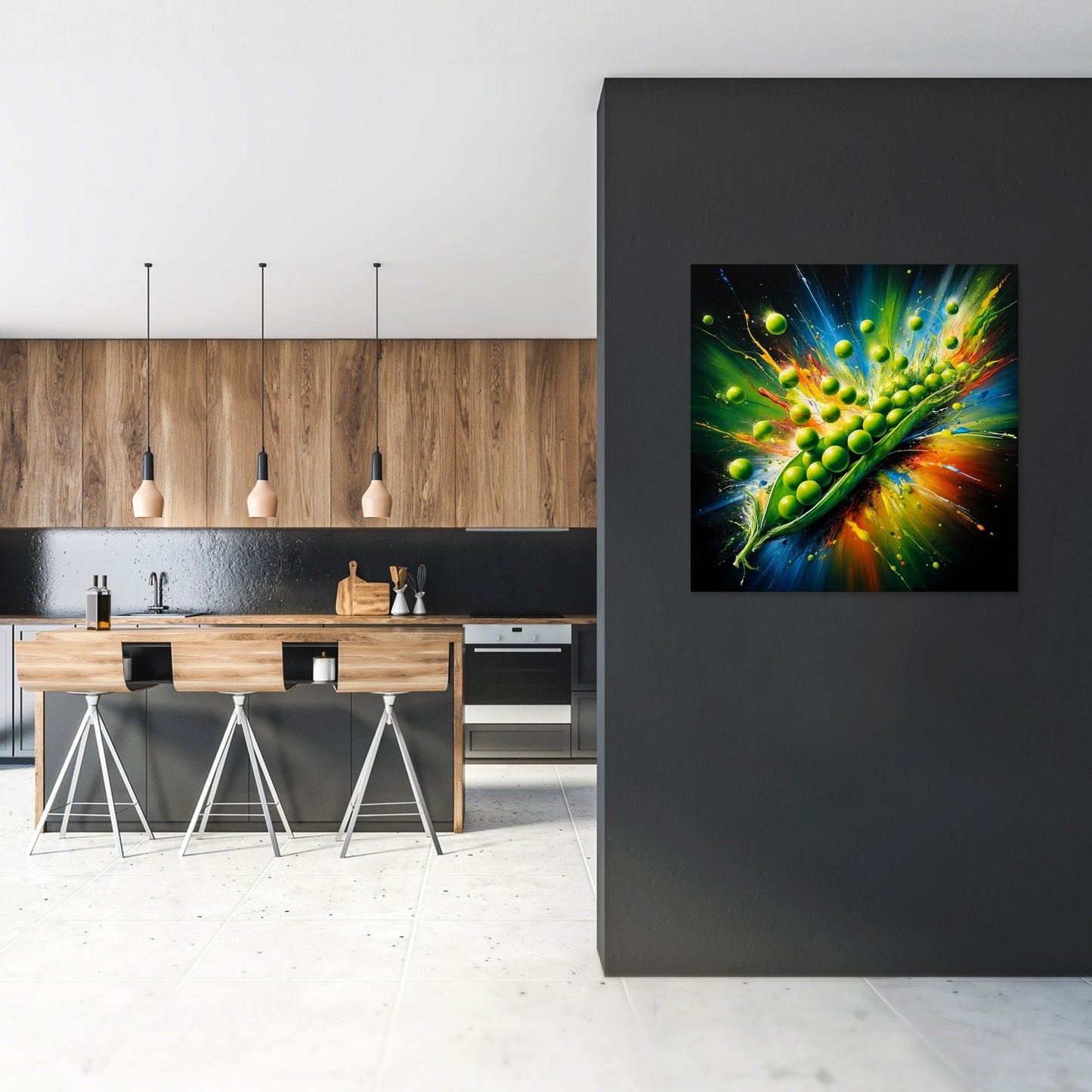 Vibrant Pea Explosion Canvas