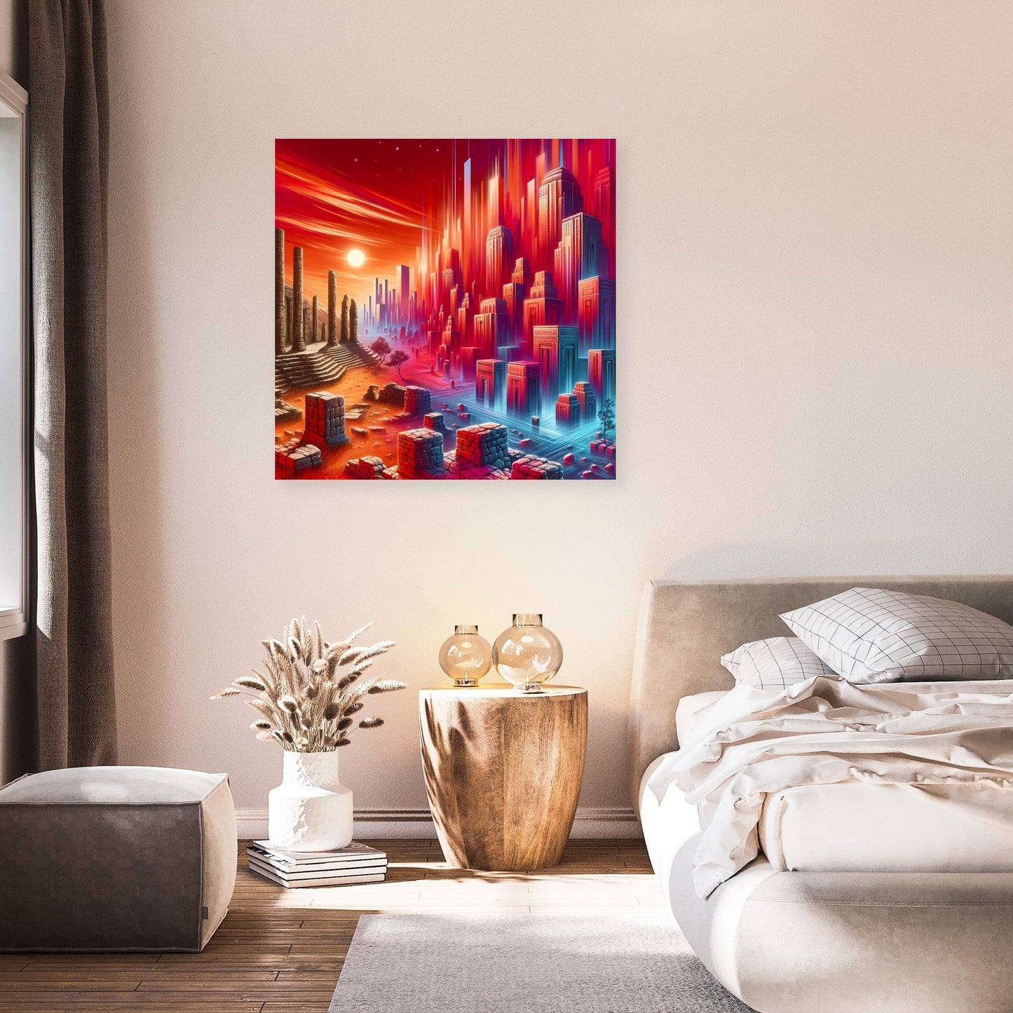 Crimson Epochs Canvas