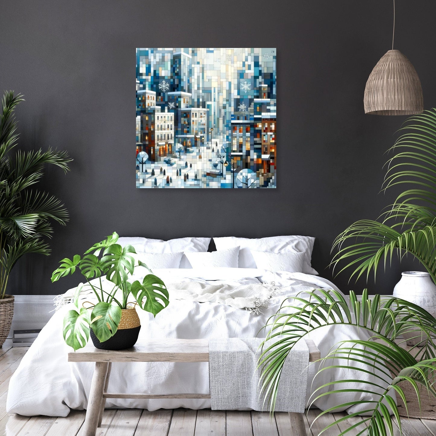 Winter Geometry Canvas