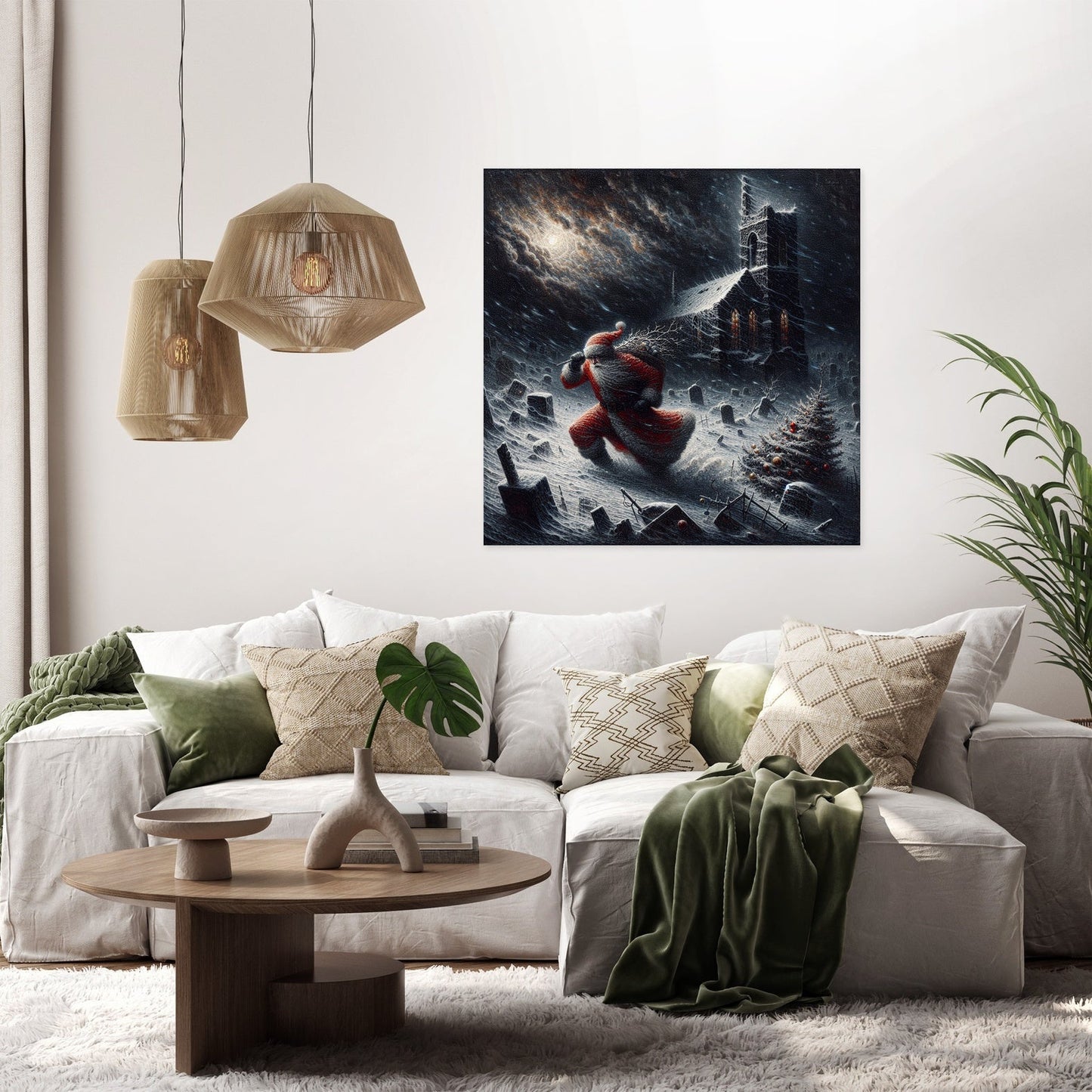 Resilient Santa's Stormy Christmas Canvas