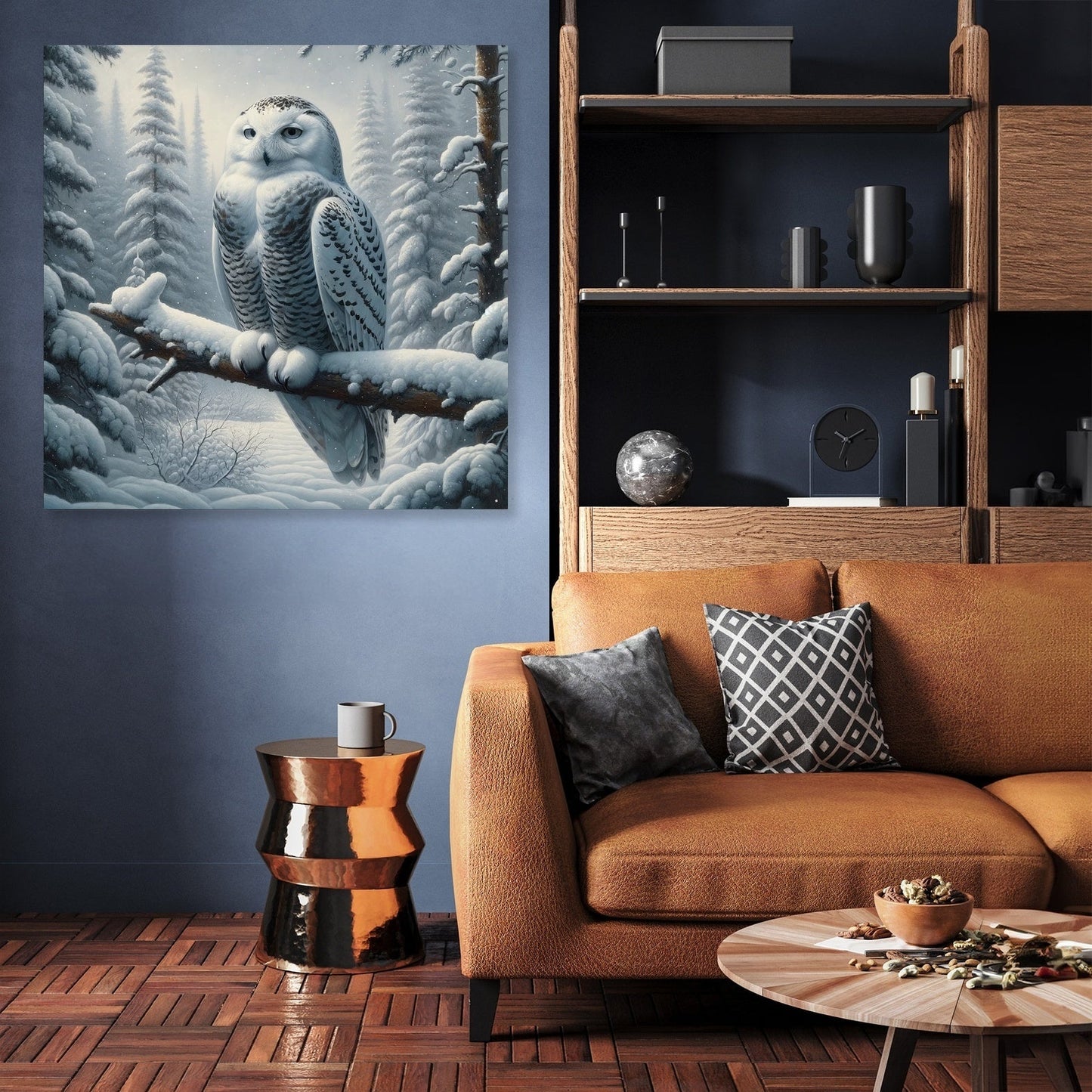 Winter Owl Solitude Canvas