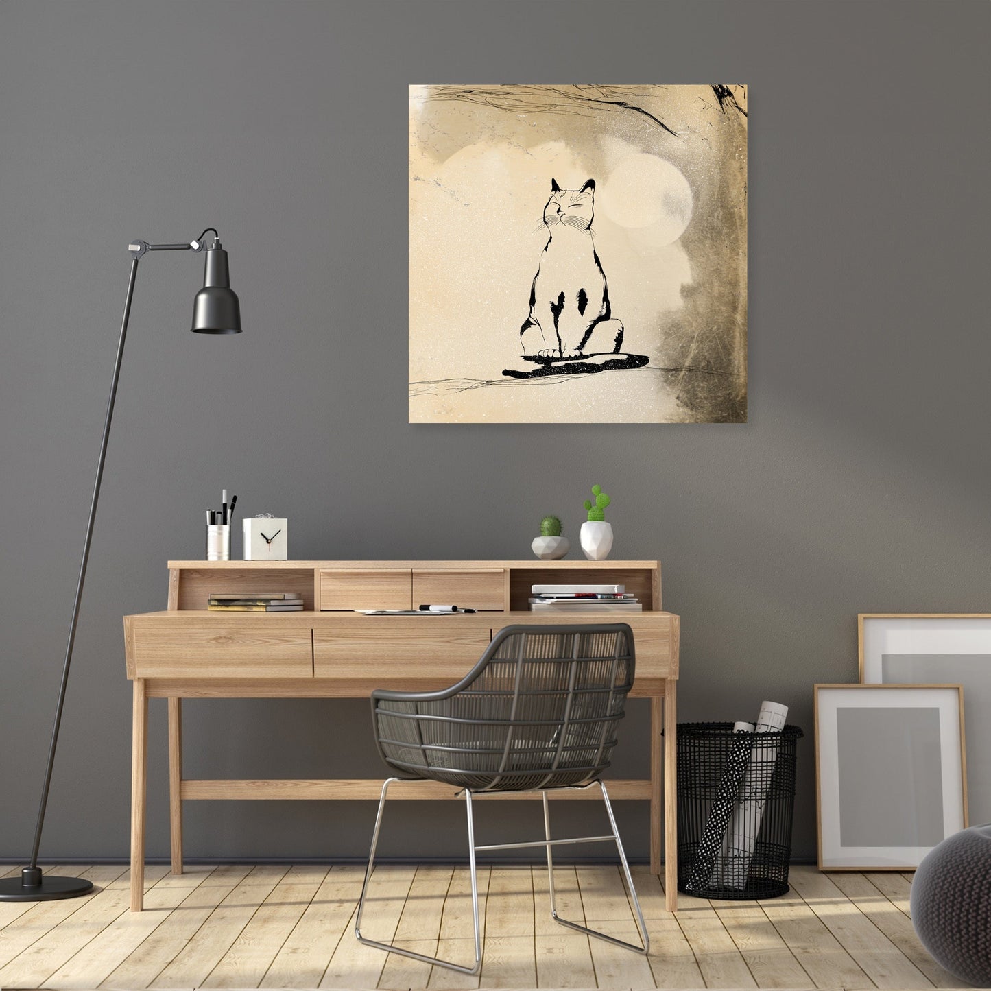 Meditating Cat Canvas
