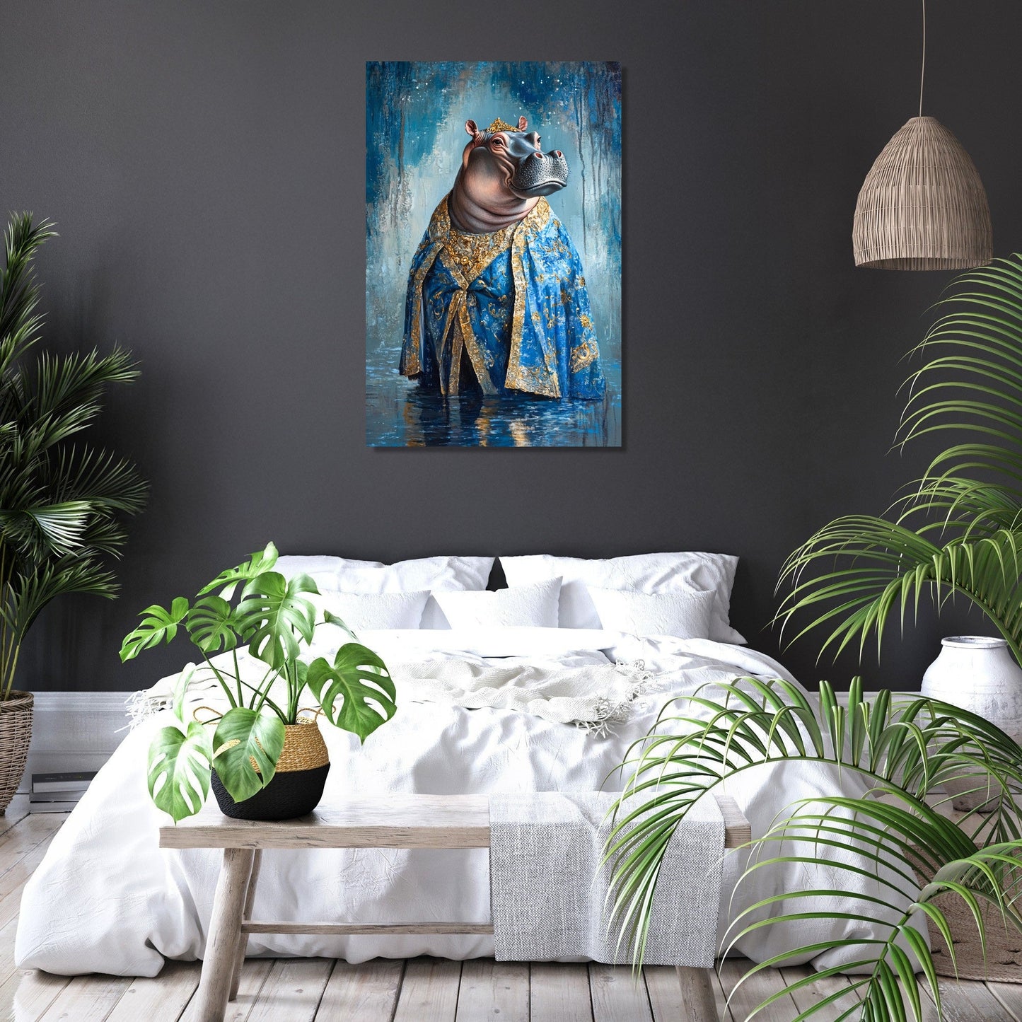 Hippopotamus Majesty Canvas