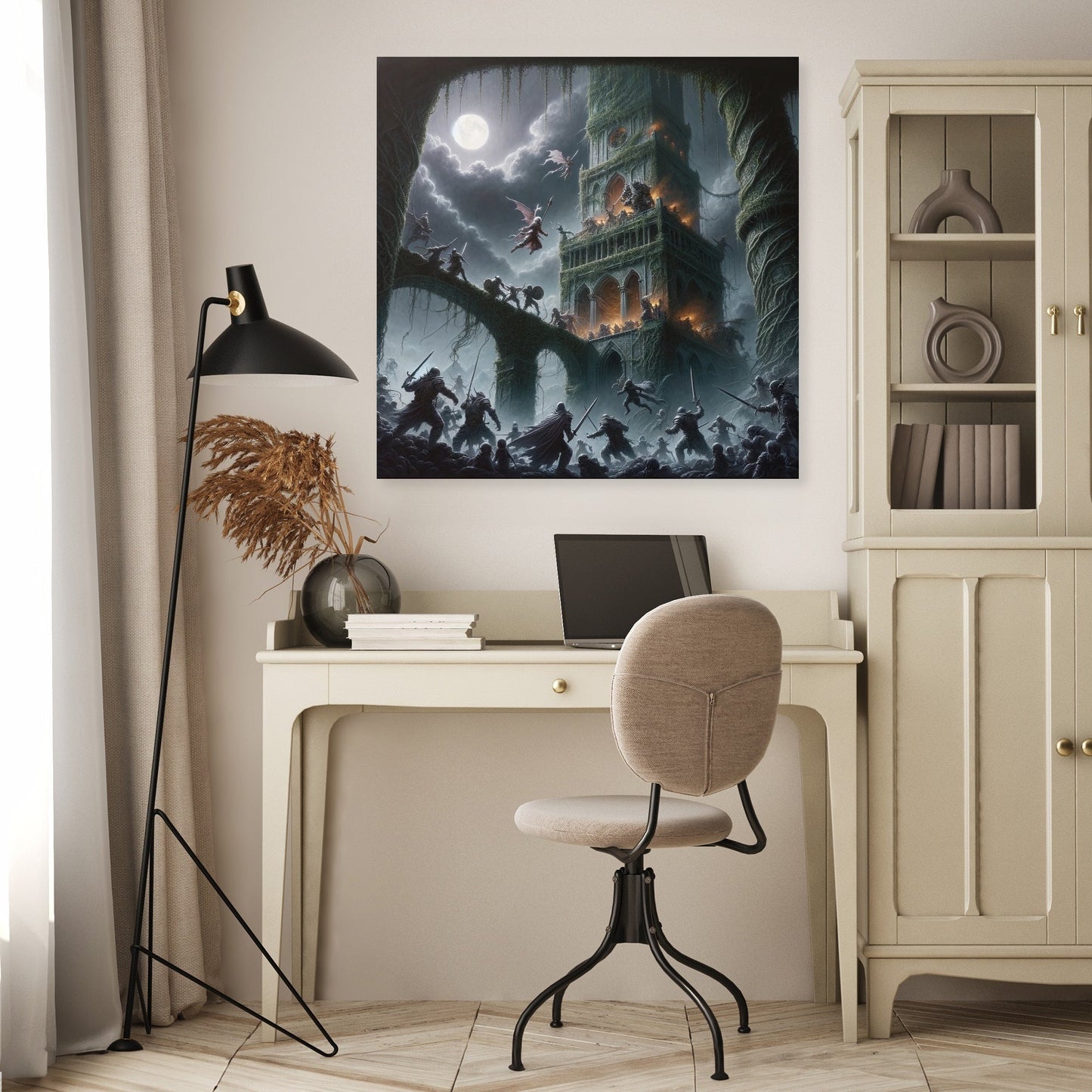 Rescue at the Moonlit Tower Canvas