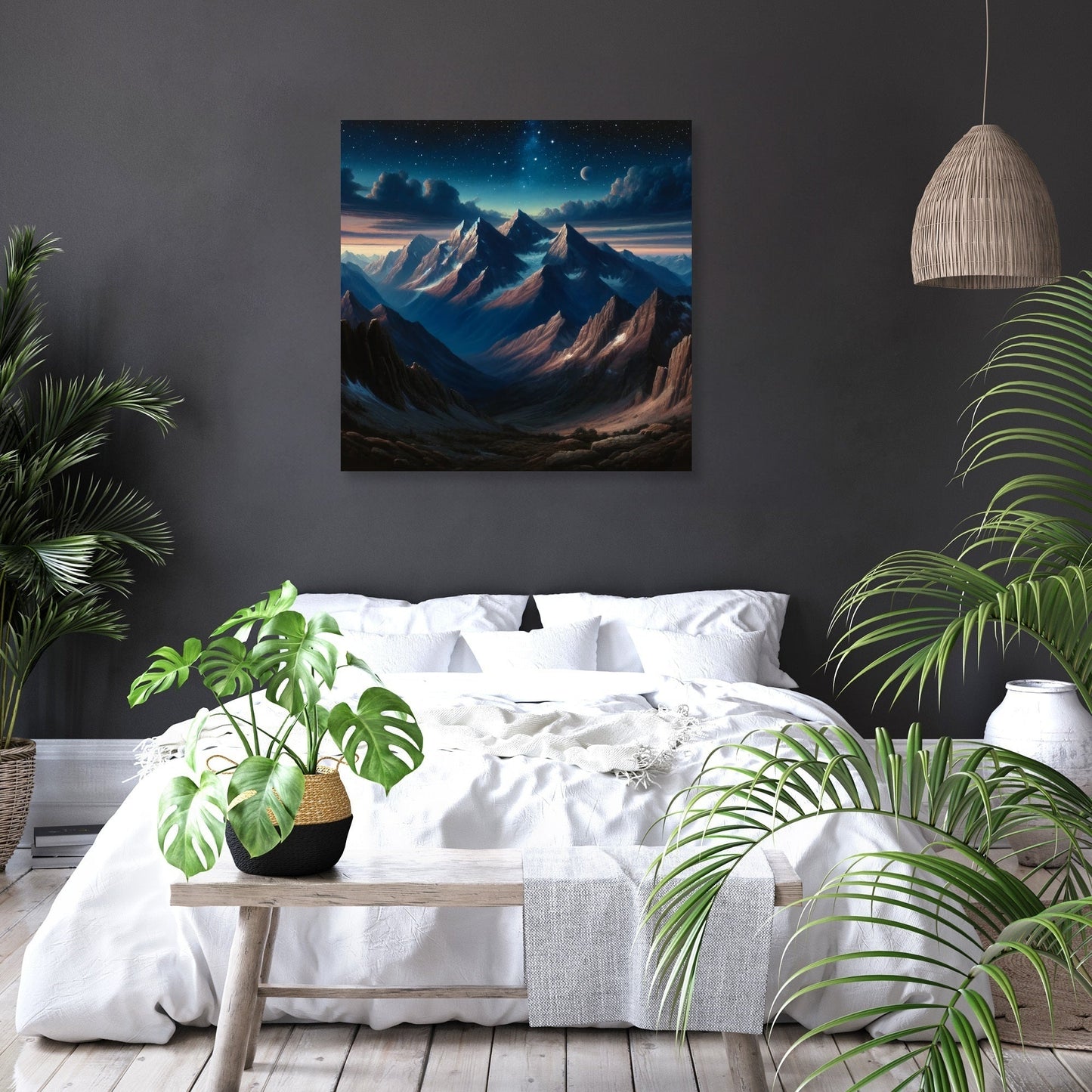 Majestic Night Peaks Canvas