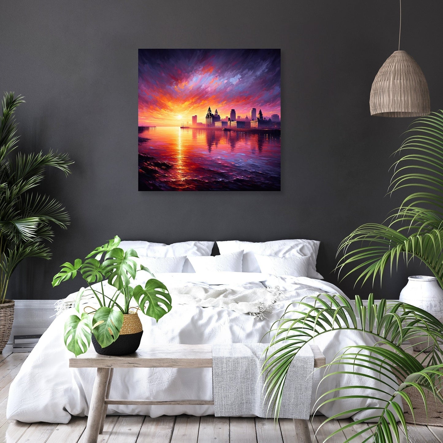Liverpool Mersey Sunset Canvas