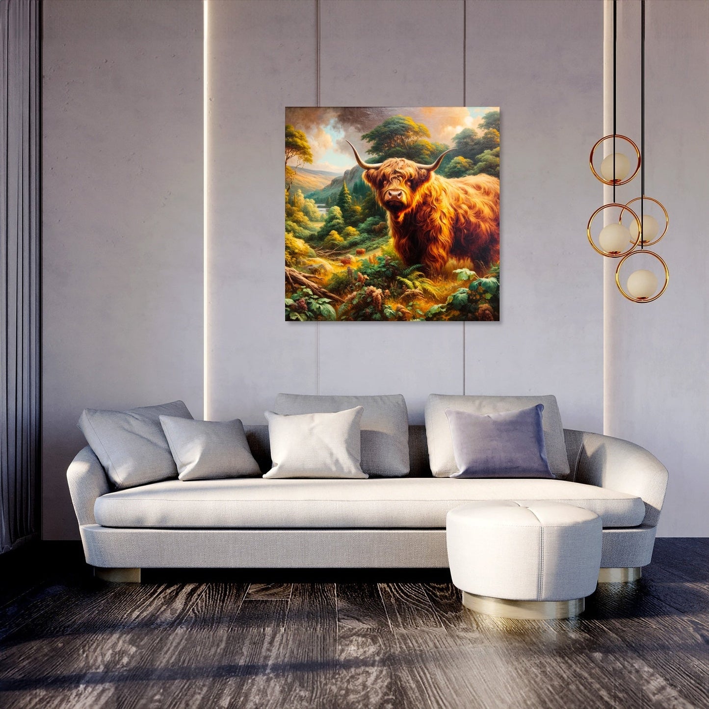 Victorian Highland Cow Majesty Canvas