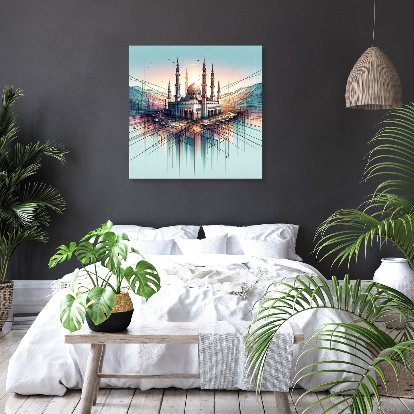 Abstract Baitul Mukarram Dawn Canvas