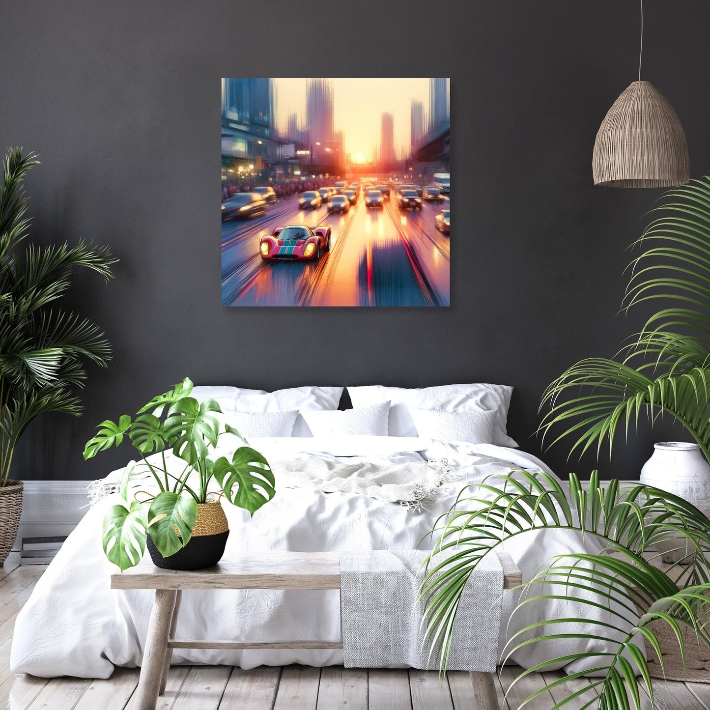 Sunset Solo Racer Canvas