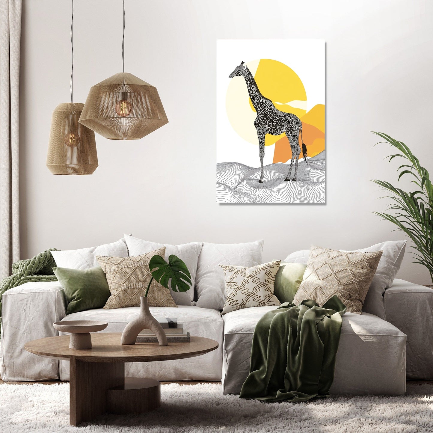 Vibrant Giraffe Elegance Canvas