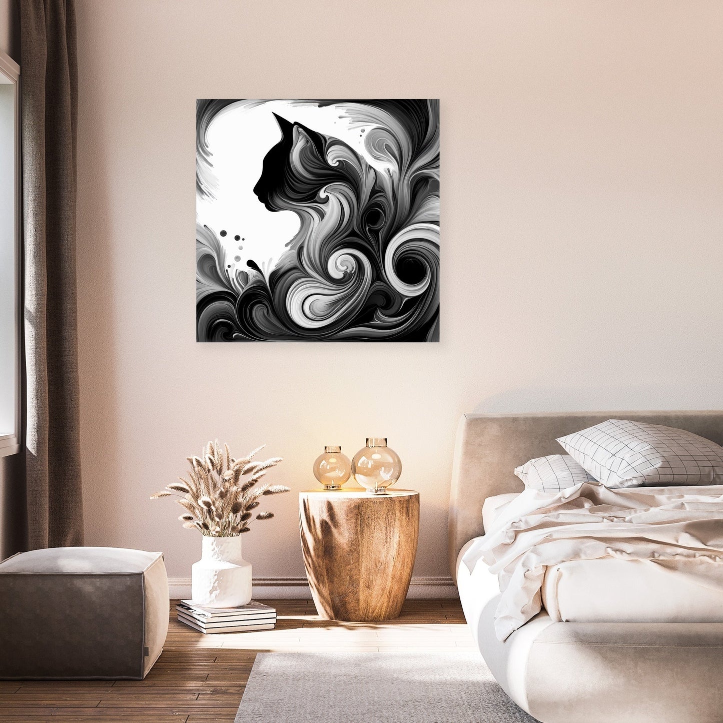 Whispering Cat Shadows Canvas
