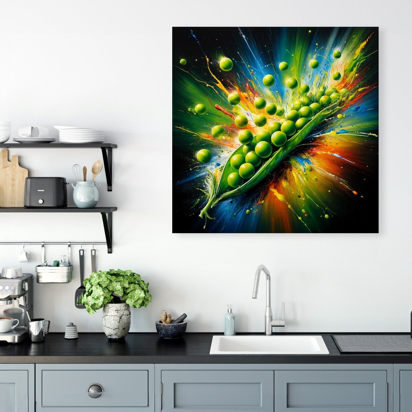 Vibrant Pea Explosion Canvas