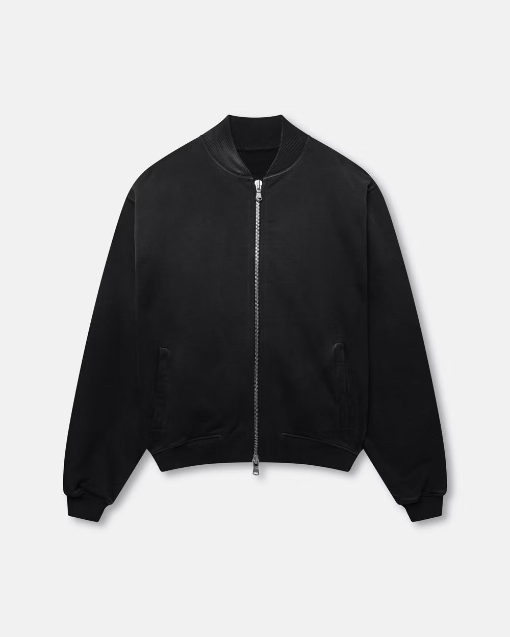 BLANK HEAVYWEIGHT FADE OUT BOMBER JACKET BLACK