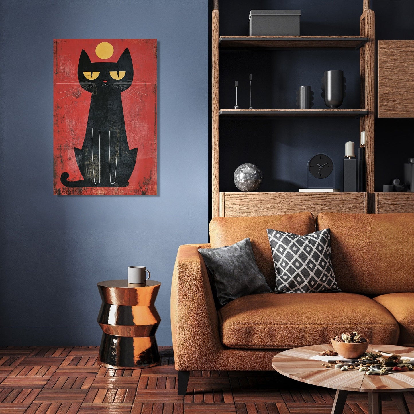 Edgy Black Cat Canvas