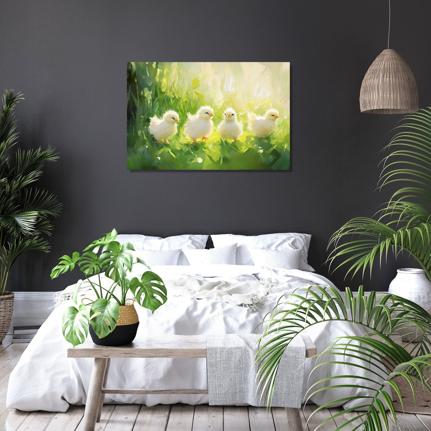 Chicks in Springtime Canvas