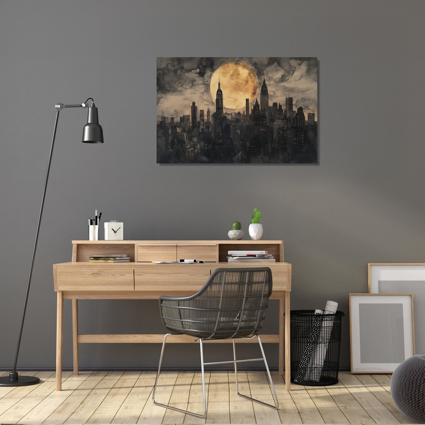 Moonlit Metropolis Canvas
