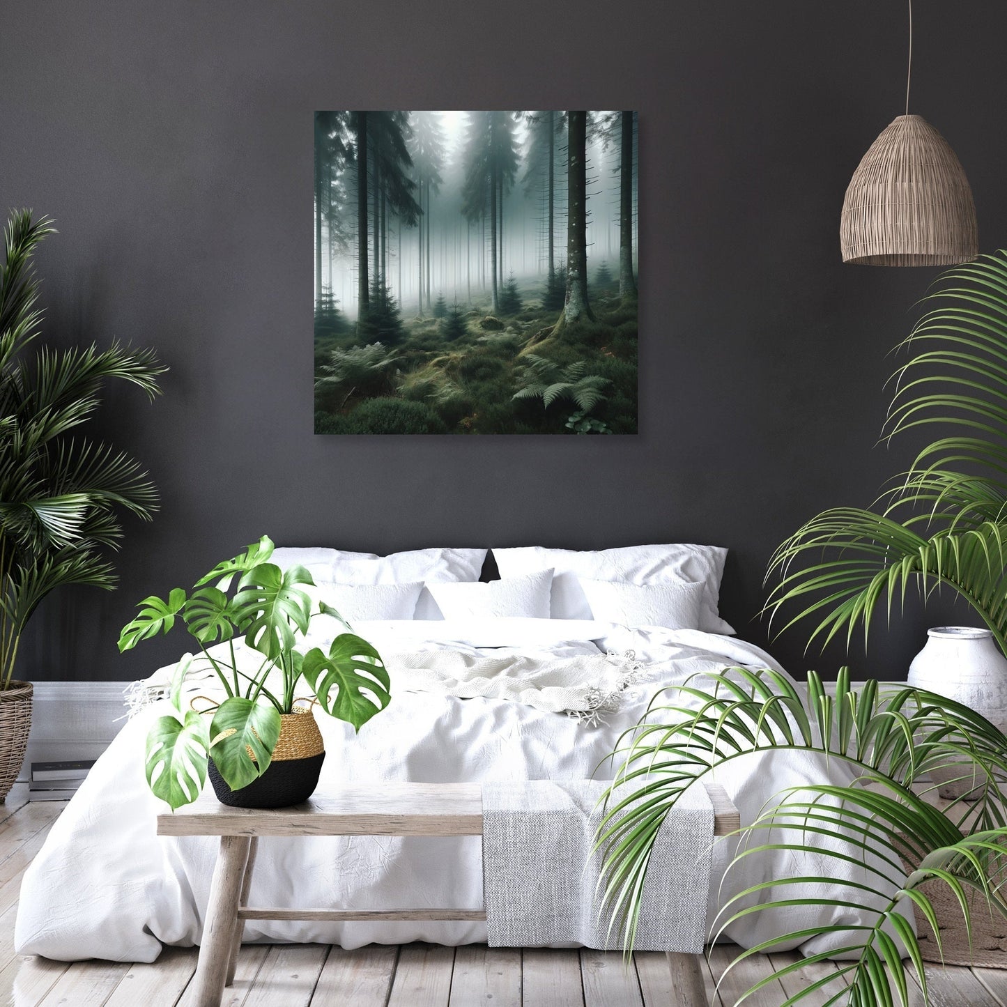 Misty Forest Serenity Canvas