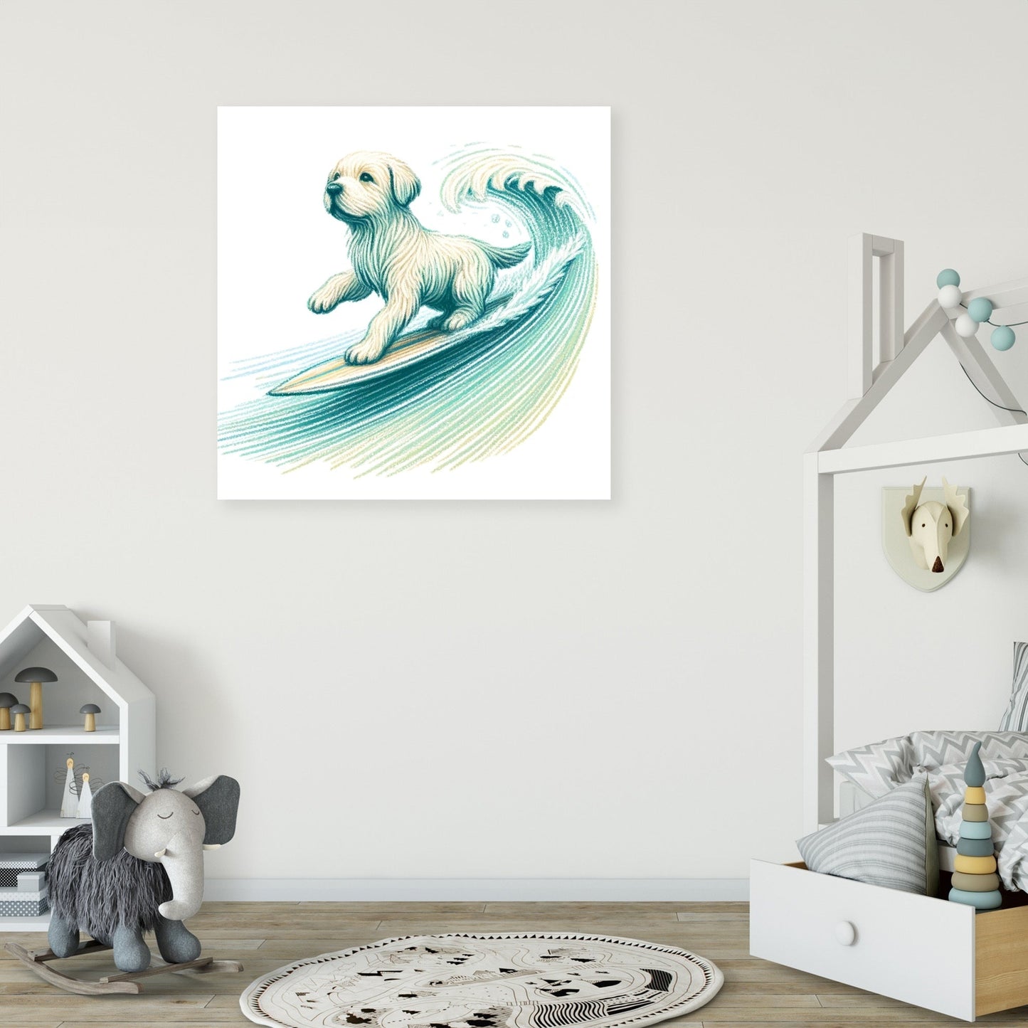 Labrador Surfing Fun Canvas