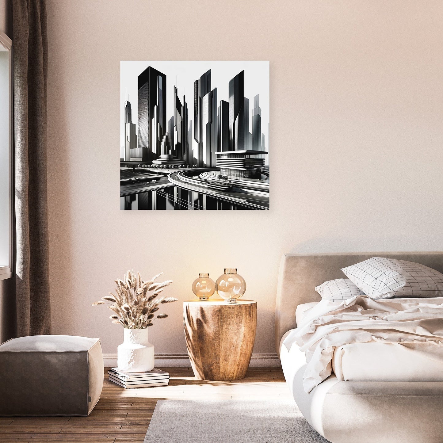 Futuristic Skyline Canvas