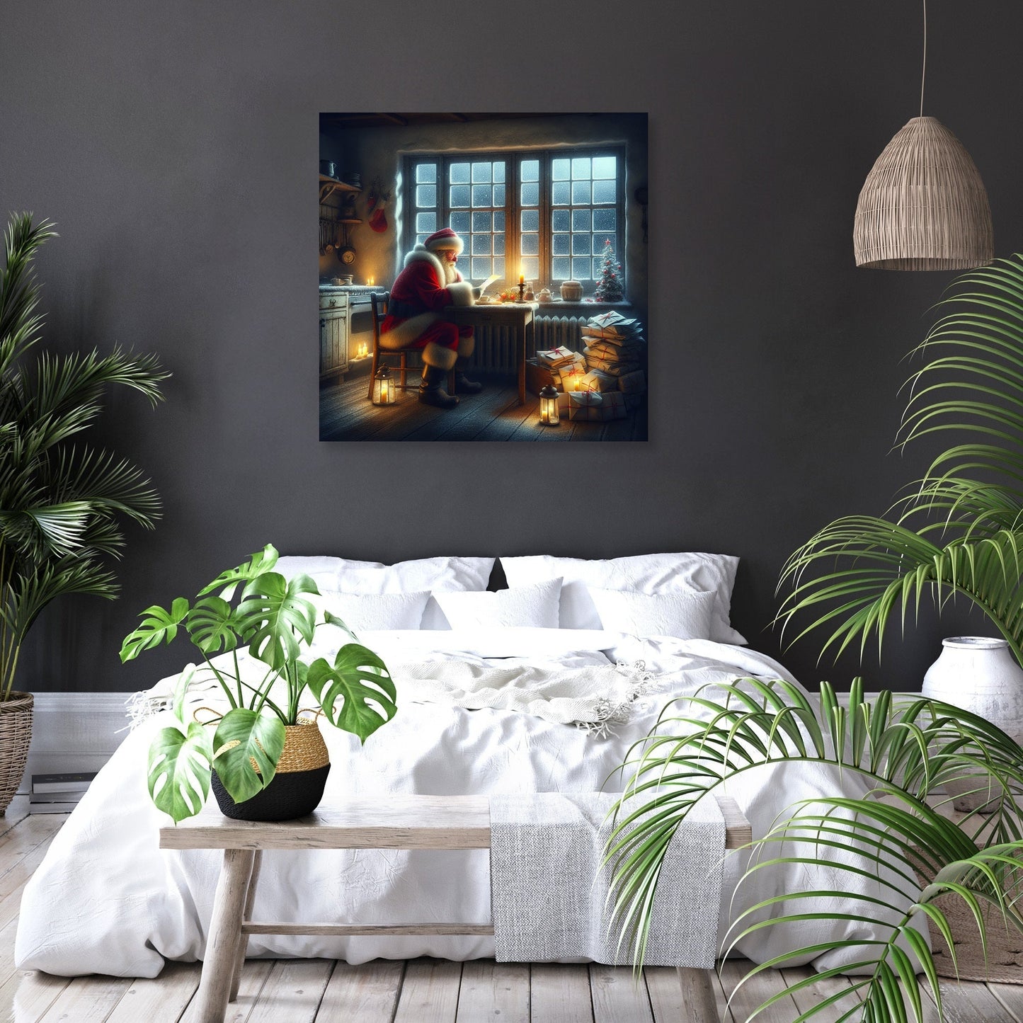 Santa's Reflective Christmas Eve Canvas