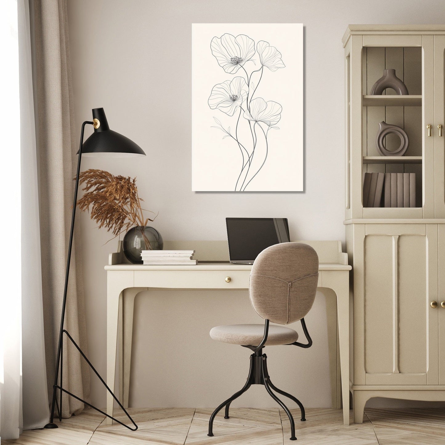 Ethereal Blossom Line Canvas