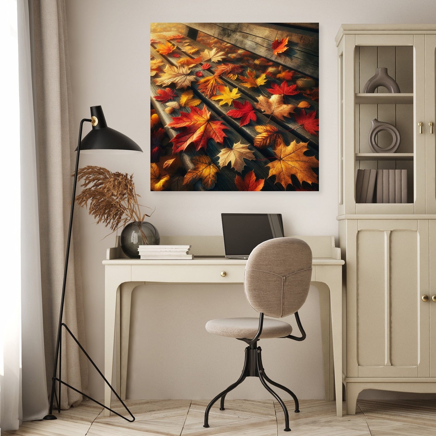 Park Bench in Autumn Canvas