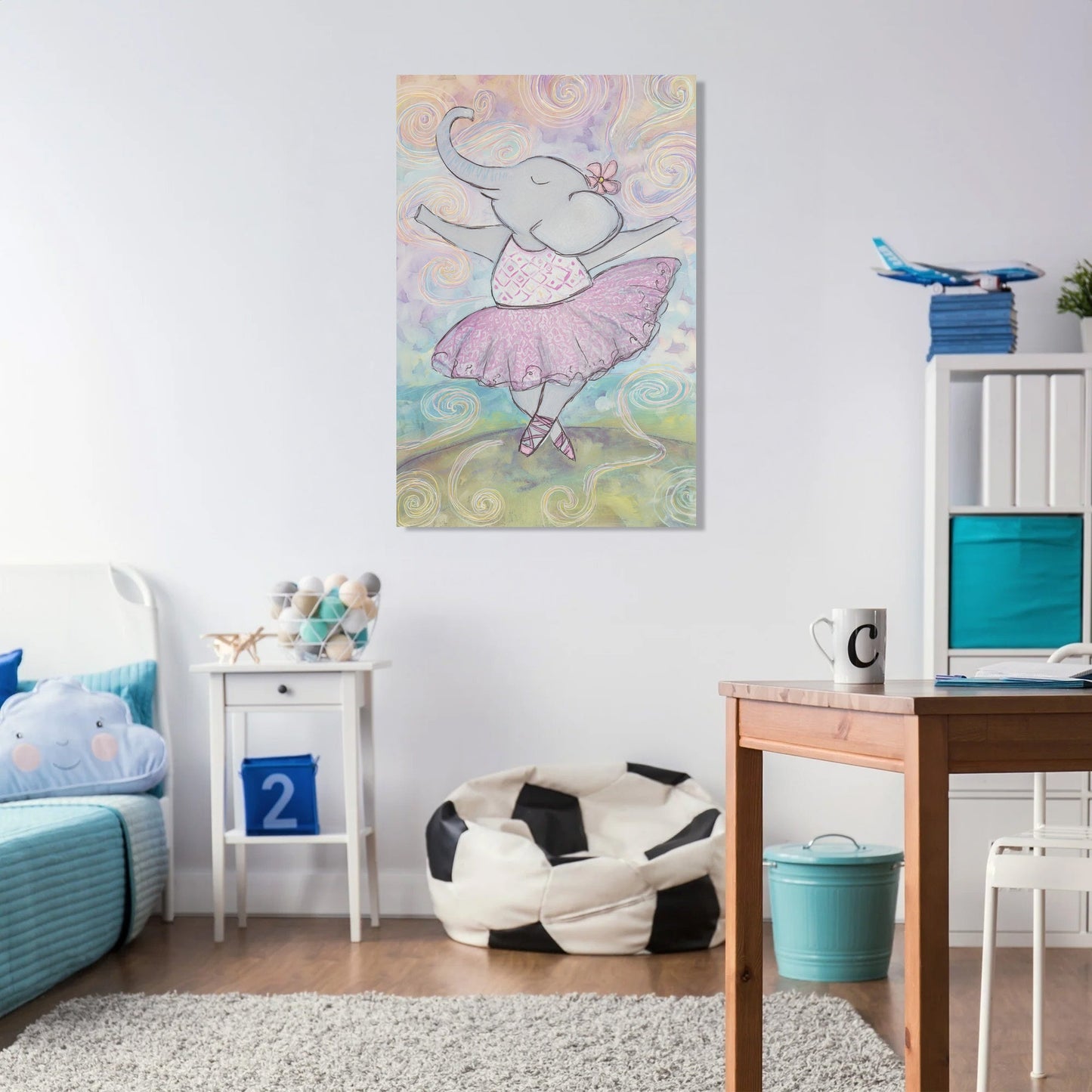 Twirling Elephant Ballerina Canvas