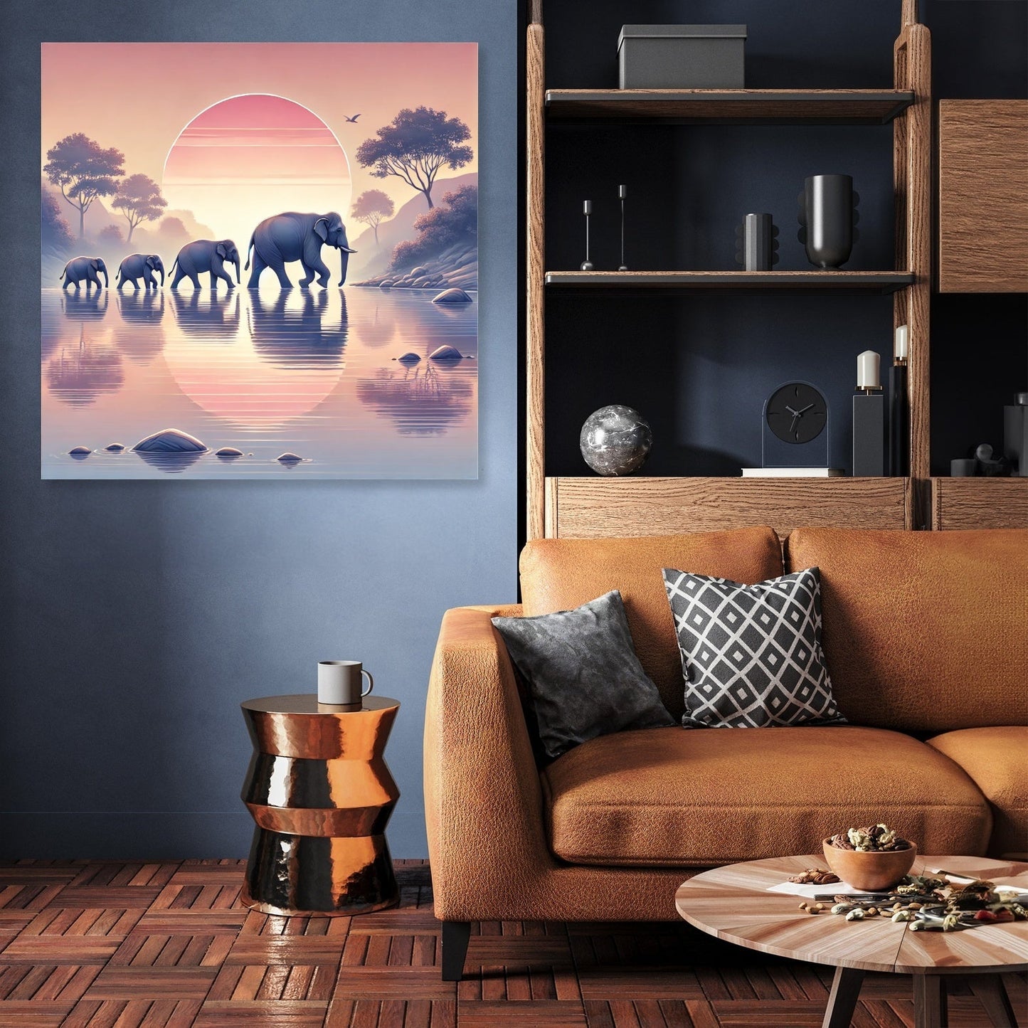 Elephant Sunrise Canvas