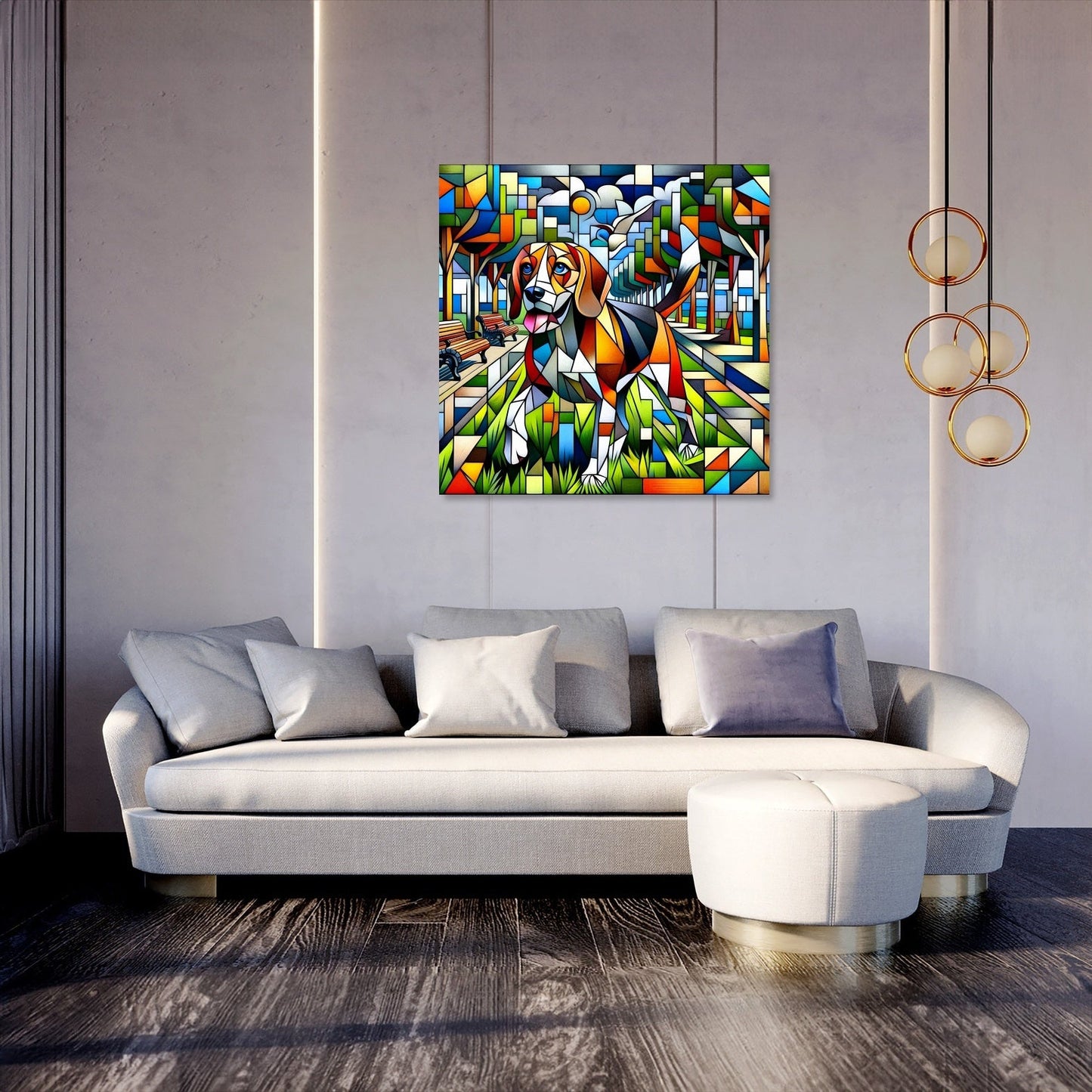 Cubist Canine Canvas