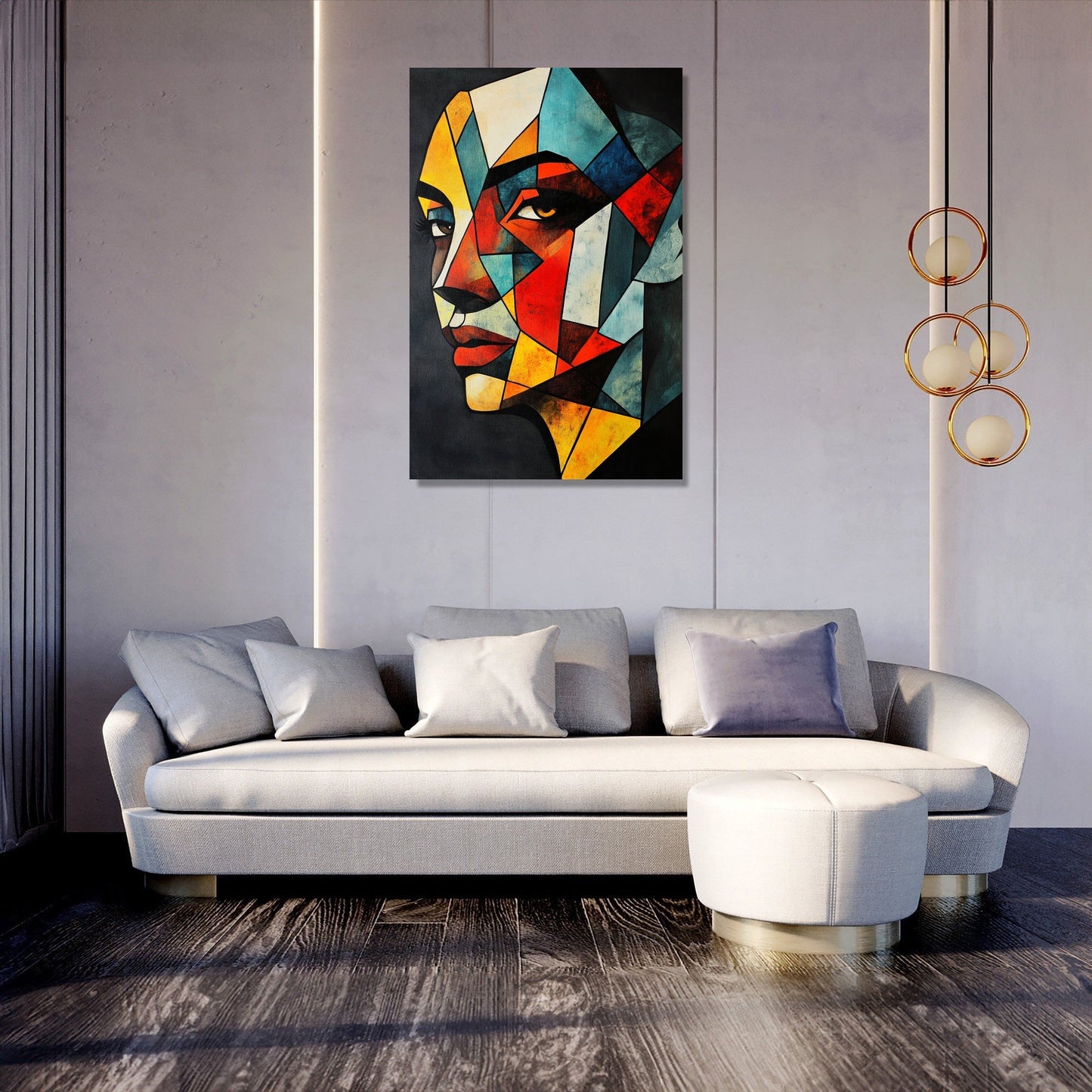 Geometric Visage Canvas