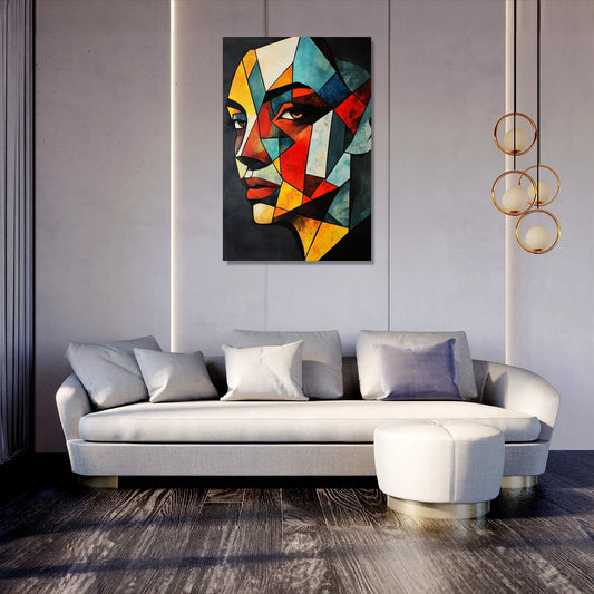 Geometric Visage Canvas