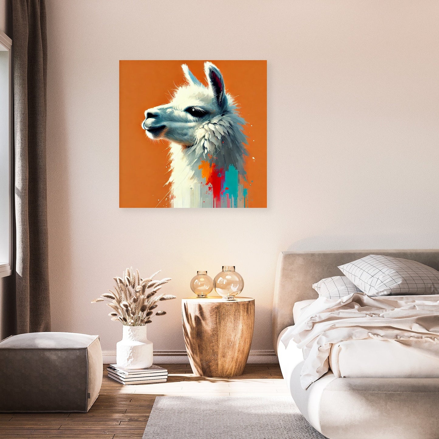 Colourful Llama Profile Canvas