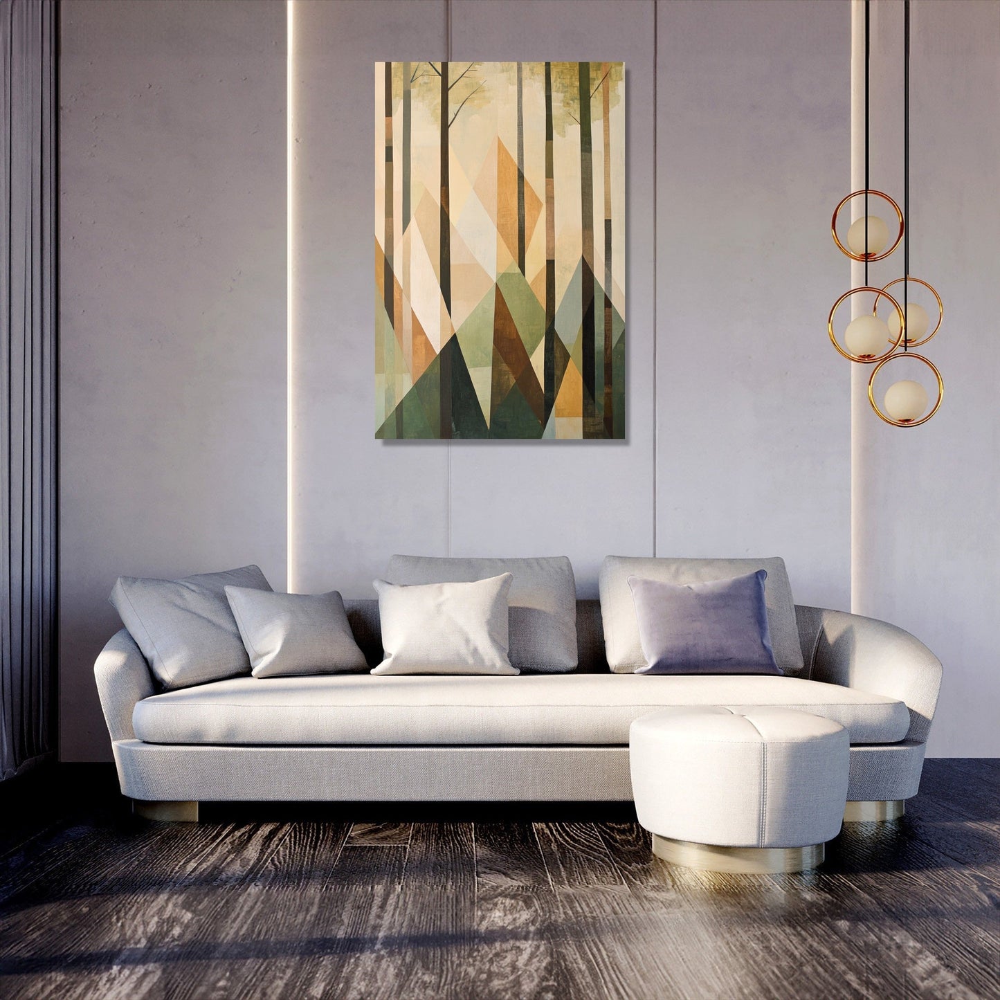 Triangular Forest Serenity Canvas