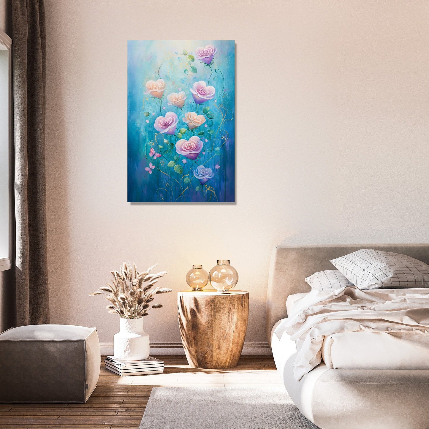 Heart-Petal Roses Canvas