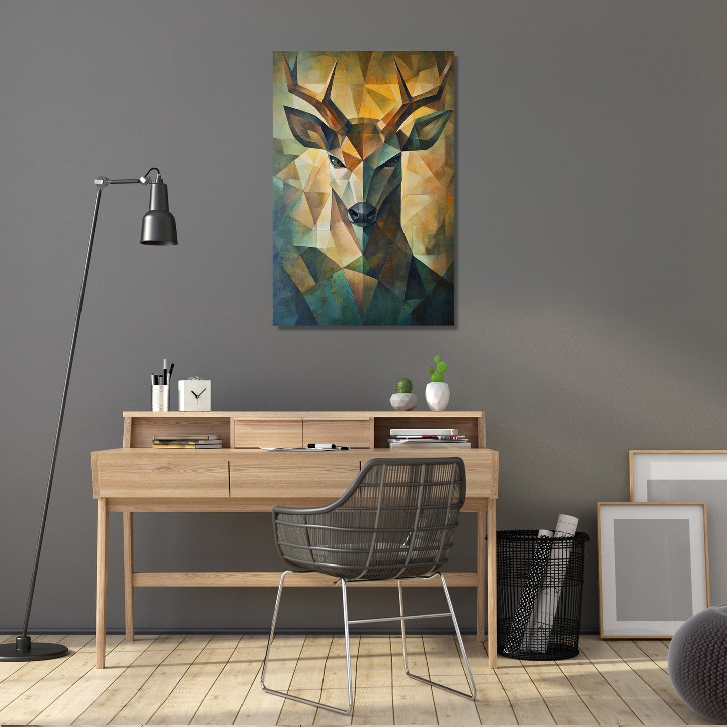 Noble Deer Geometric Canvas