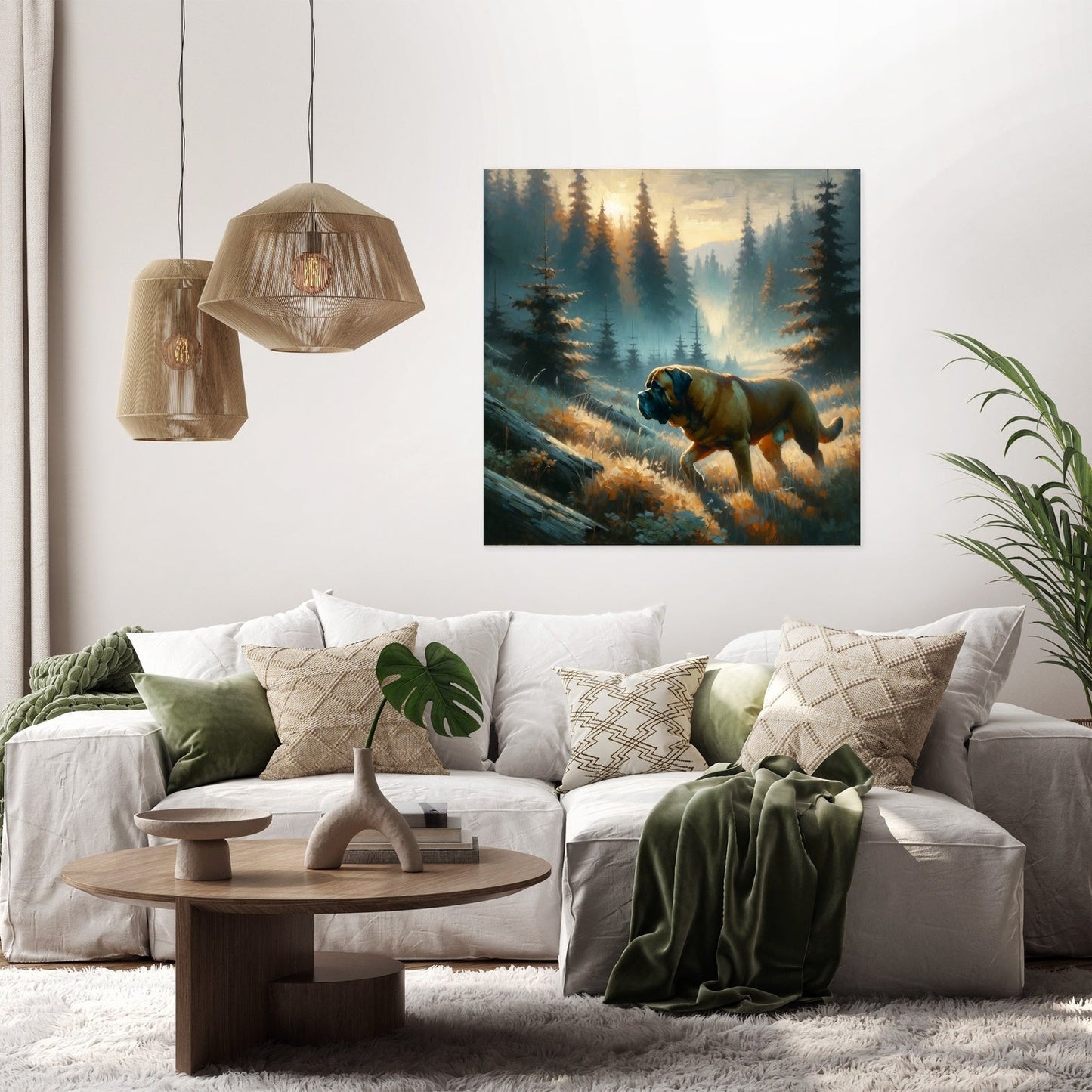 Misty Wilderness Explorer Bullmastiff Canvas