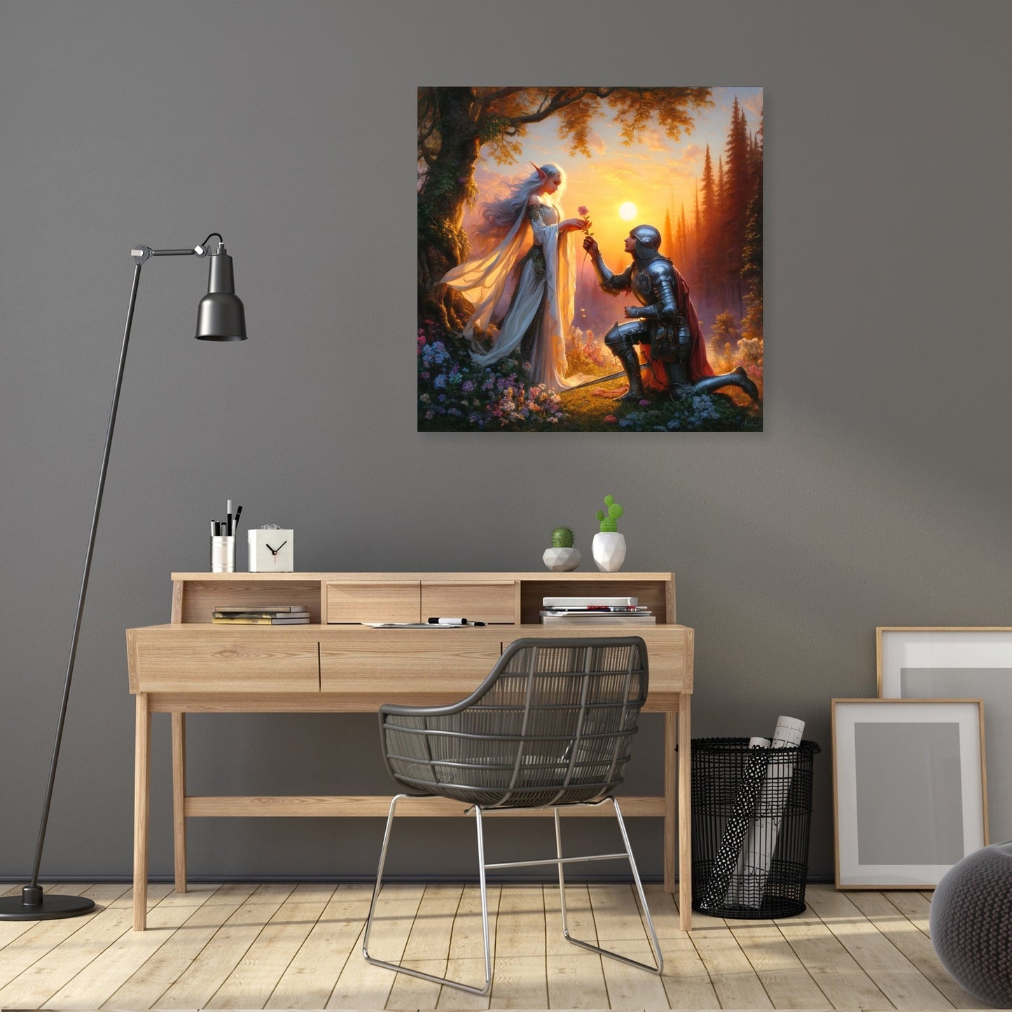 Sunset Vow Elf and Knight Canvas