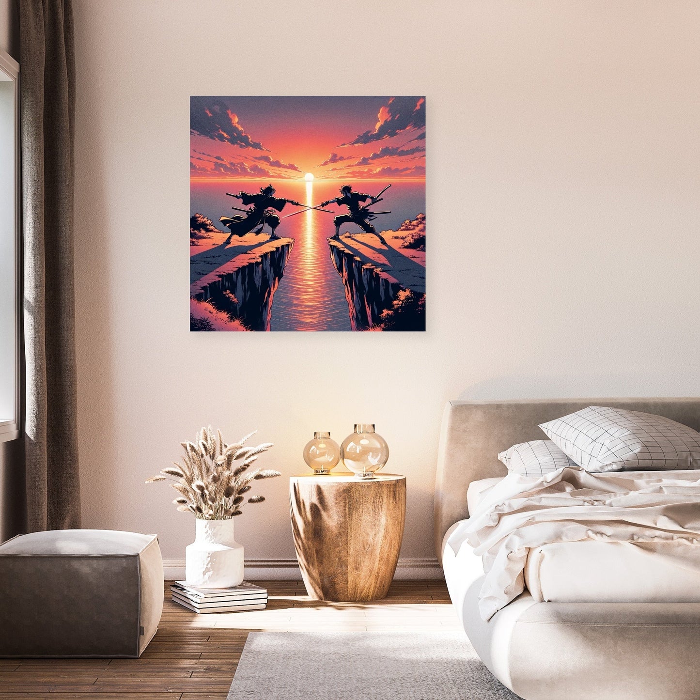 Sunset Sword Duel Canvas