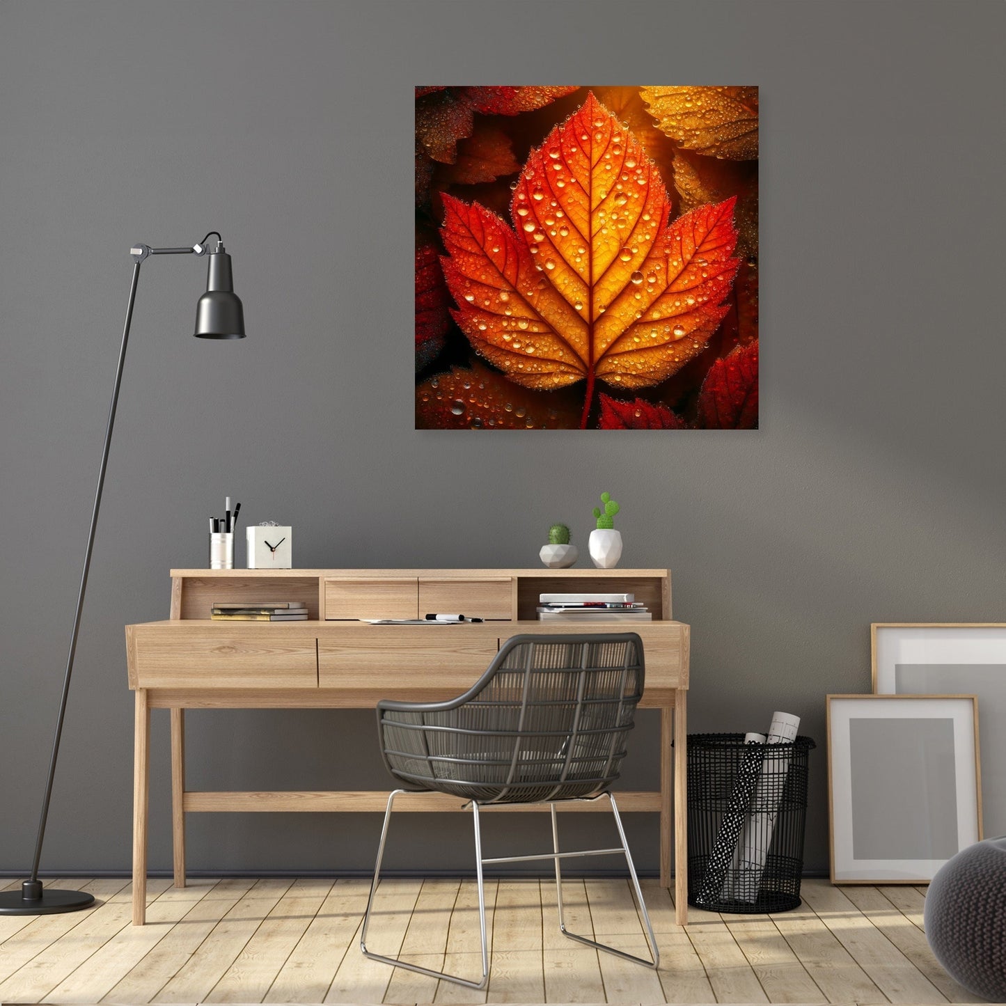 Dew-Kissed Autumn Leaf Canvas