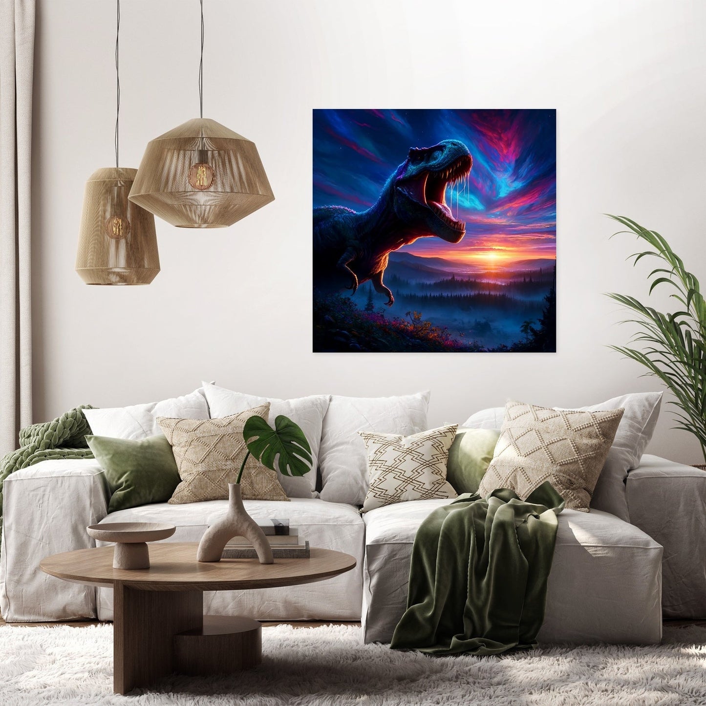 Twilight Roar Rex Canvas