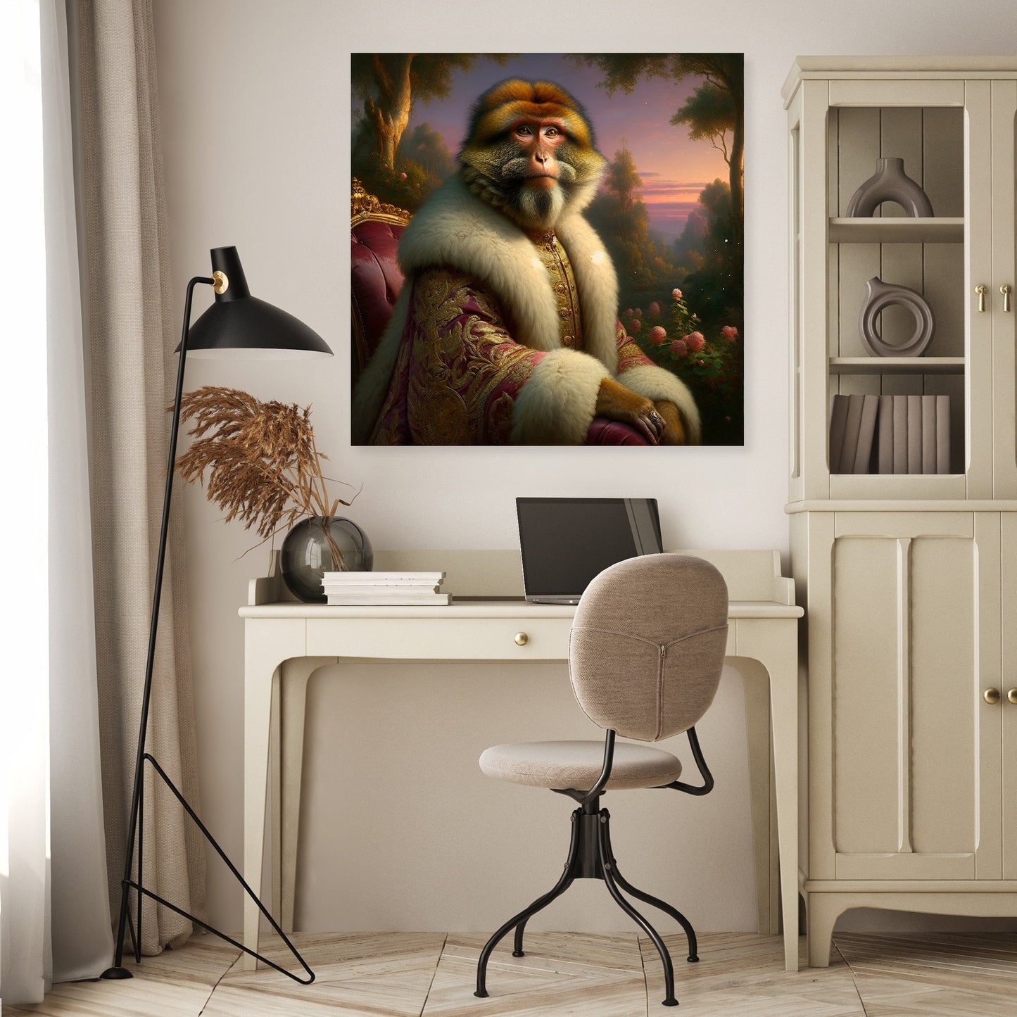 Regal Macaque Majesty Canvas