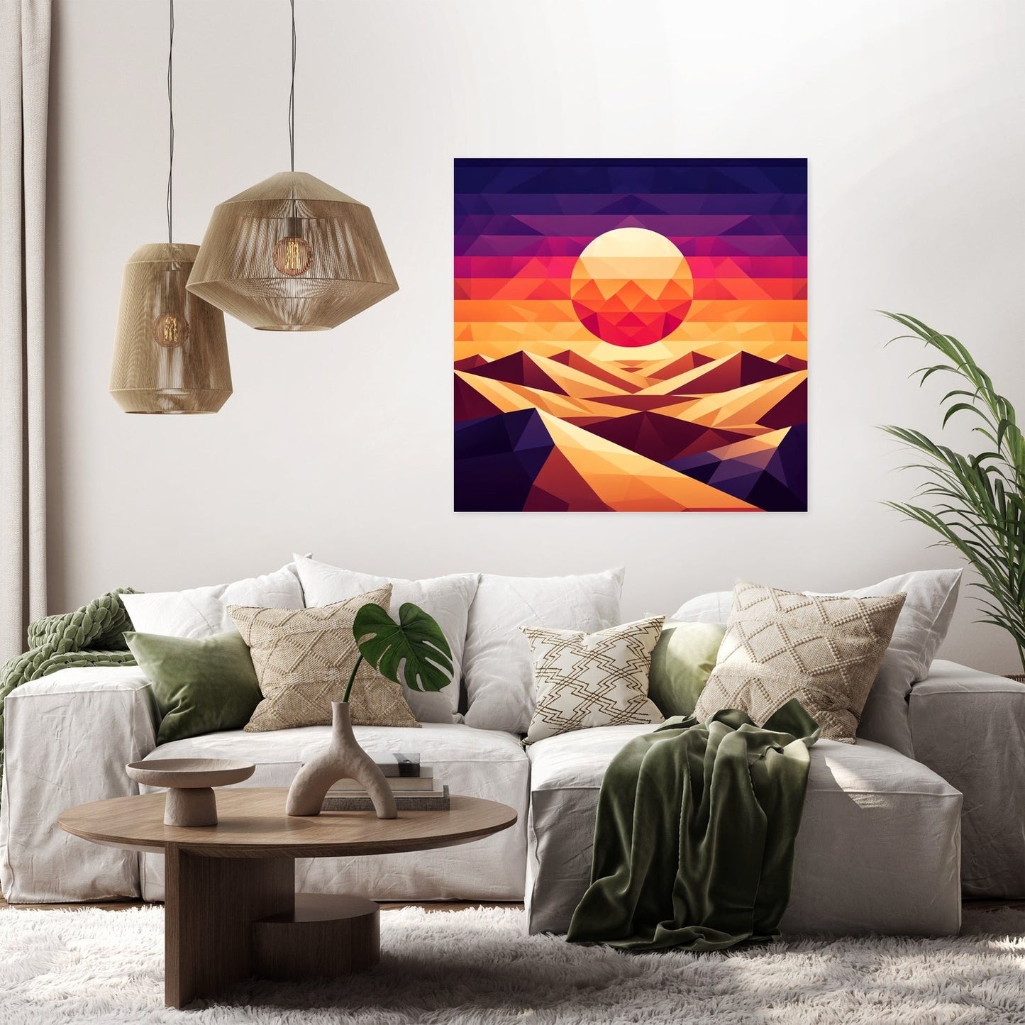 Desert Dusk Geometry Canvas