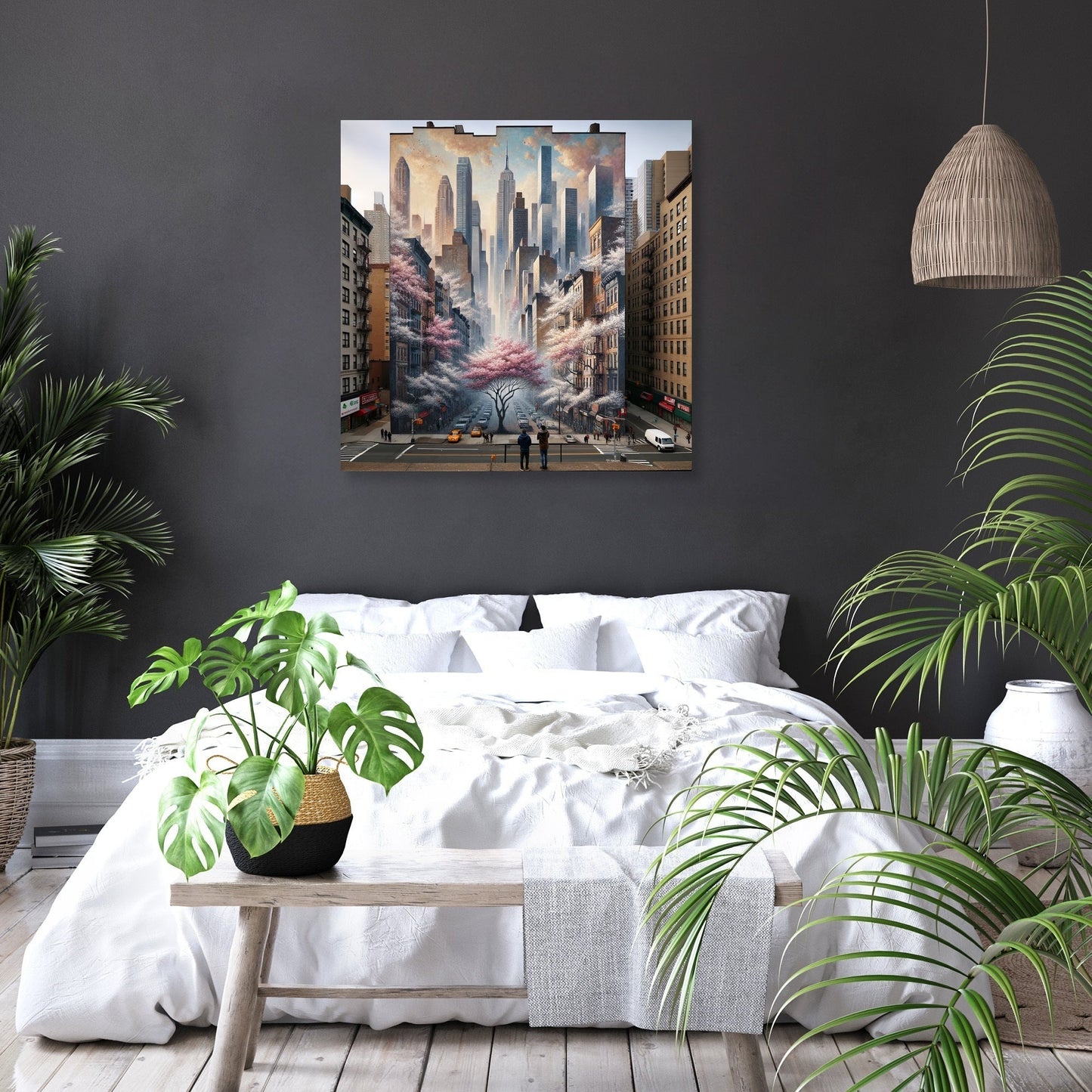 Skyline Blossoms Canvas