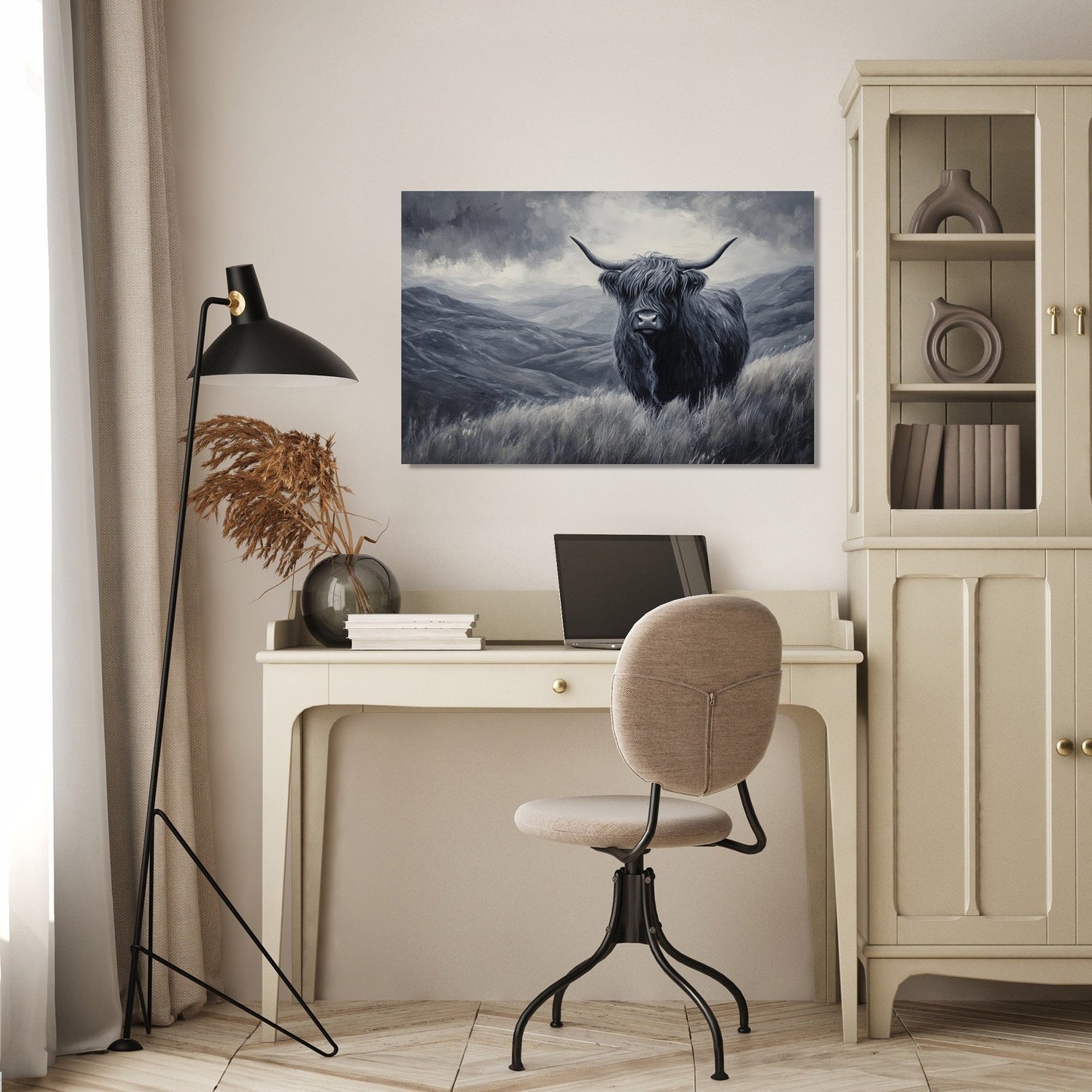 Monochrome Highland Majesty Canvas