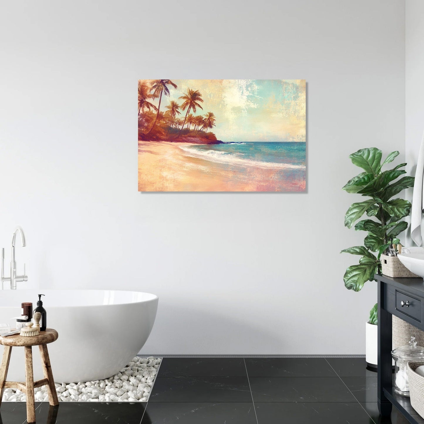 Melancholic Beach Reverie Canvas