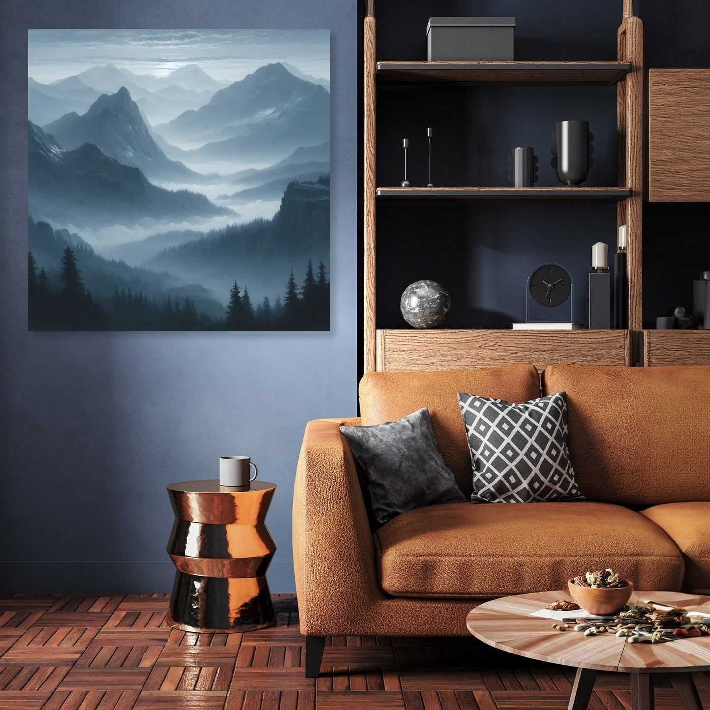 Dawn Mist Mountains Canvas